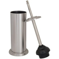 Bath Bliss Stainless Steel Toilet Plunger with Holder 2 Pack