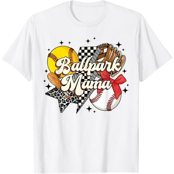Ball Park Mama. Baseball Softball Mother'S Gift Mom T-Shirt Unisex S-5XL Hot Trending Shirt, Vintage Birthday Gift