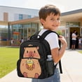 thumbnail image 4 of Jeiento Capybara Toddler School Backpack for 2-5 Year Old, 13.5 Inch Lightweight Kids Bag, Bookbag with 2 Front & 2 Mesh Side Pockets, 4 of 7