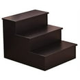 thumbnail image 2 of Kings Brand Furniture Wood 3-Step Stool 14"H for Bedroom Kitchen, Cherry, 2 of 4