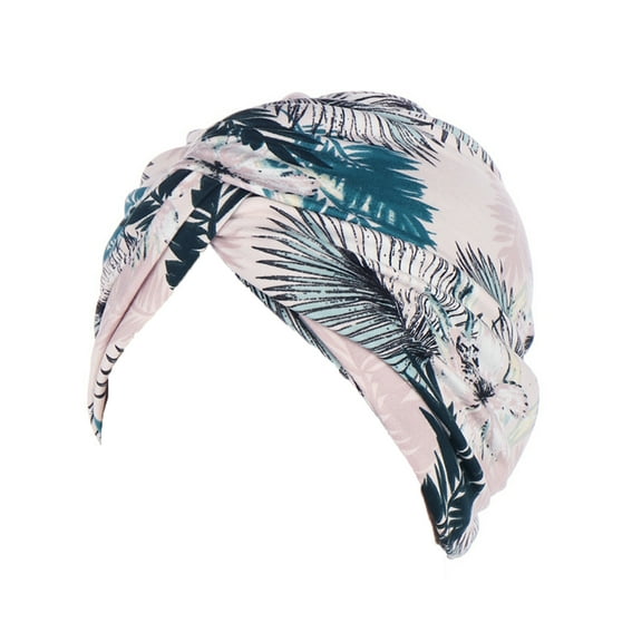 Hat Flower Print No Fading Milk Fiber Fabric Women Headwrap for Daily Wear