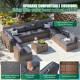 thumbnail image 3 of Clouddwell 11 Piece Patio Furniture Set Wicker Rattan Patio Conversation Set Outdoor Sectional Sofa Set with Coffee Table and Gray Cushions(Waterproof Cover Included), 3 of 6