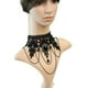 thumbnail image 5 of Fiudx Gargantilla de Encaje Negro con Colgante de Cristal Gótico, Cadena con Borlas Ajustable, Elegante Joya de Fiesta, Atuendos Casuales para Graduación, Diseño Ligero, Extensión de 30 Cm + 18 Cm., 5 of 7