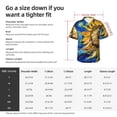 thumbnail image 3 of KLL Men's Hawaiian Shirt Short Sleeve Button Down Beach Shirts-vintage Starry Sunflower, 3 of 5