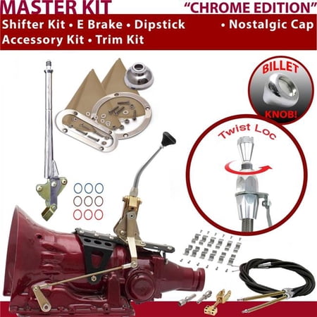 American Shifter FMX Shifter Kit Chrome 8 in. E Brake Cable Clamp Trim Kit Dipstick for ED30A