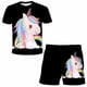 thumbnail image 1 of Ropa bonita de unicornio para niños, conjunto de 2 piezas con estampado de unicornio + Pantalones cortos, ropa de pantalón, traje de manga corta para bebés y niños pequeños, Outfit4T Gao Jinjia LED, 1 of 2