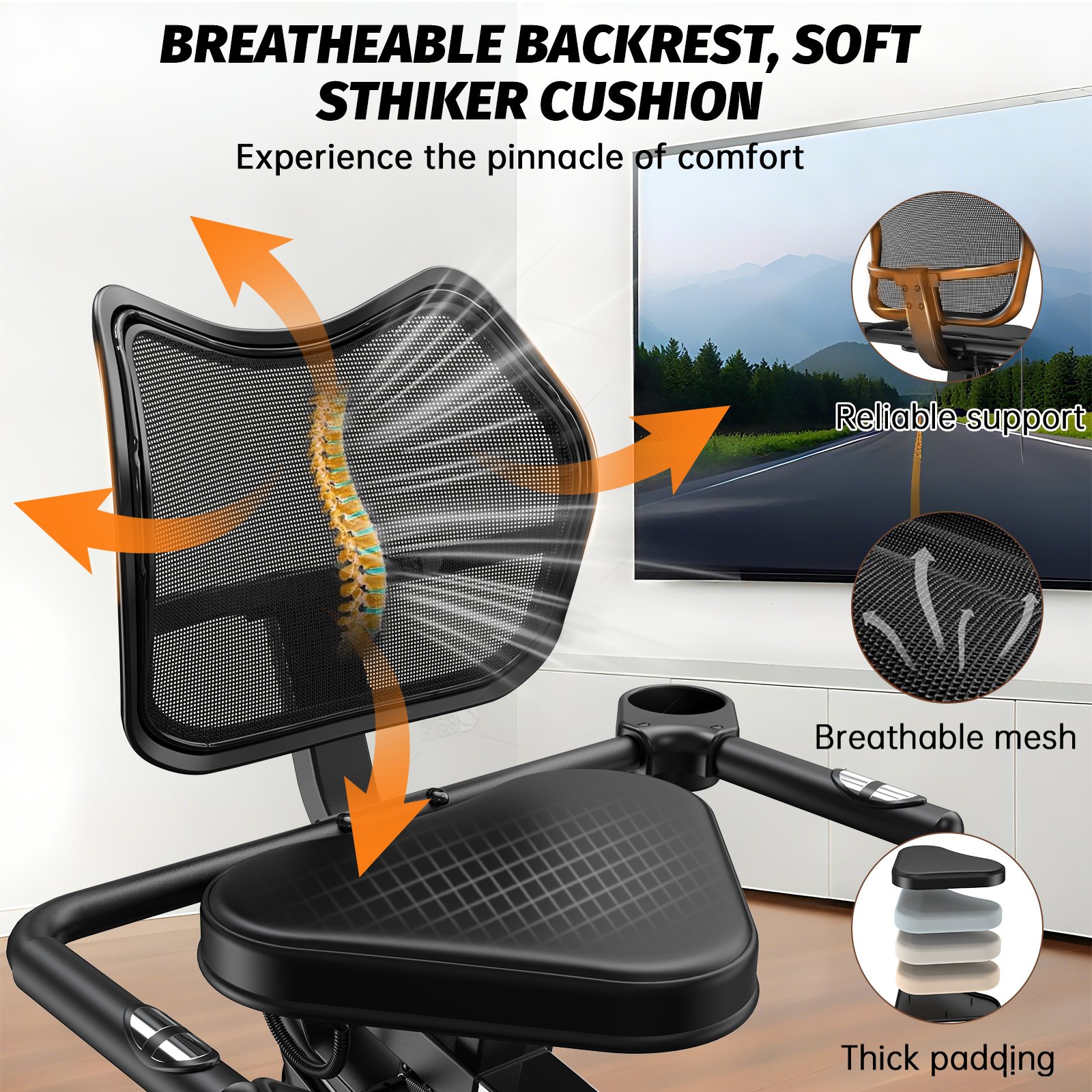 LNOW Magnetic Recumbent Exercise Bike with Bluetooth photo 4
