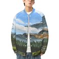 thumbnail image 2 of Paisagem Mountain Baseball Jersey Fashion Ribbed Sleeve Man Women's Jacket Motion Tops XXS-6XL, 2 of 7
