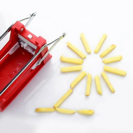 

Stainless Steel French Fry Cutter Potato Vegetable Cutters 2 Blades Red