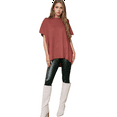 thumbnail image 2 of Women'S Loose Dropped Shoulder Short Sleeve Pullover Sweater Coral XL, 2 of 7