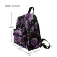 thumbnail image 3 of FORMRS School Backpack with Front Zippered Pocket 12" Student Travel Daypack, Black Roses, 3 of 6