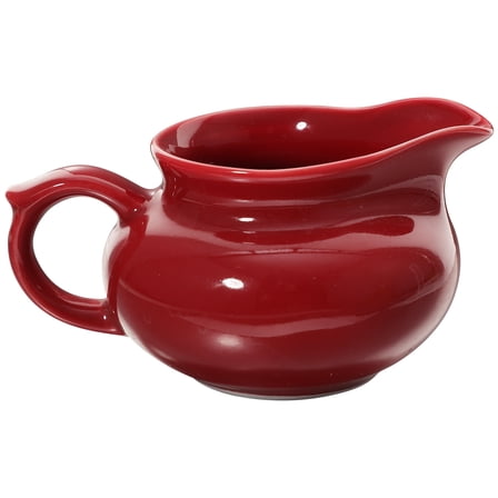 SEWOART Red Ceramic Gravy Boat Ideal for Individual Serving and Family Use