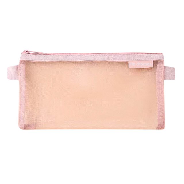 EARKITY Pencil Pouch , Trousse à Crayons en Maille de Nylon Transparente, Pochette à Stylos Transparente Multifonction avec Fermeture Éclair, Trousse de Maquillage, Sac de Rangement pour Papeterie pour la Maison le Bureau les Fournitures Scolaires les Cosmétiques Accessoires de Voyage