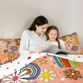 thumbnail image 5 of Homewish Cute Cartoon Floral Bedding Comforter Set,Kawaii Mushroom Daisy Twin Comforter Sets,Colorful Circle Bedding Set For Kids,Ultra Soft Home Decor Reversible,2 Pieces, 5 of 8