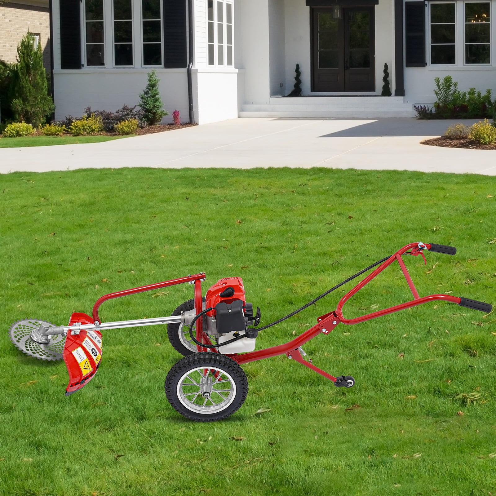 Red Iron 145x70x44cm Two-Stroke Lawn Mower Hand-Push Lawn Mower