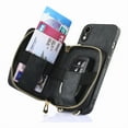 thumbnail image 5 of Wallet Case for iPhone XR, Adjustable Detachable Crossbody Zipper Purse Case with Card Holder & Kickstand, PU Leather Flip Folio Case for iPhone XR, Black, 5 of 10
