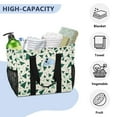 thumbnail image 5 of Reusable Grocery Bags with Handle Side Pocket Waterproof Shopping Portable Tote Green Small Triangles, 5 of 8