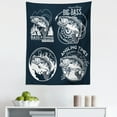thumbnail image 1 of Bass Fish Tapestry, Freshwater Gamefish of America Lettering Fishing Animal Bait Activity, Fabric Wall Hanging Decor for Bedroom Living Room Dorm, 5 Sizes, Dark Violet Blue White, by Ambesonne, 1 of 1