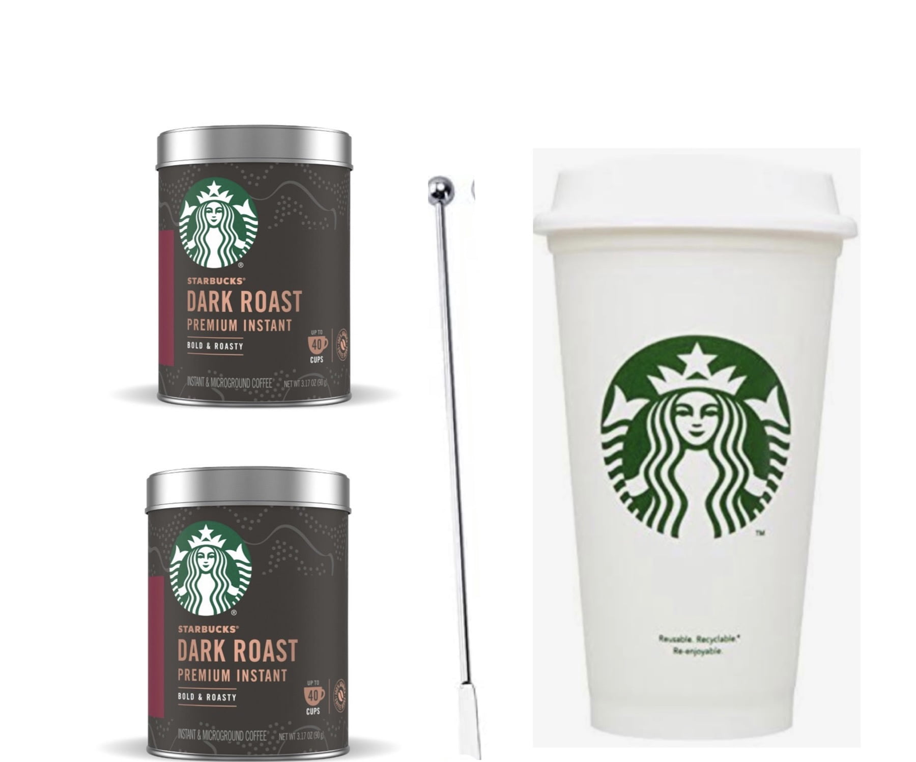 Starbucks 16 oz Grande Reusable Travel To Go Cups White Set of 6 with Lids 