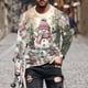 thumbnail image 1 of Blusas y camisas de manga larga con cuello redondo para hombre, estilo casual, cuello redondo, manga larga, camiseta con estampado navideño, blusa de poliéster para hombre., 1 of 5