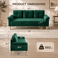 thumbnail image 6 of Sofa, Lofka Modern Futon Couch with Pillow Arm for Living Room & Office, Green, 6 of 8