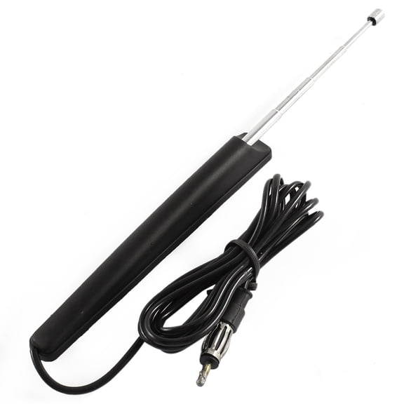 Antena Amplificador de Señal de 36cm de Longitud Auto Negro Radio Fm Am Tv