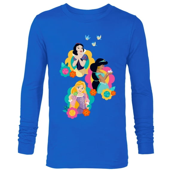 Disney Princess Snow White Rapunzel Jasmine In Bloom - Long Sleeve T-Shirt for Men - Customized-Royal