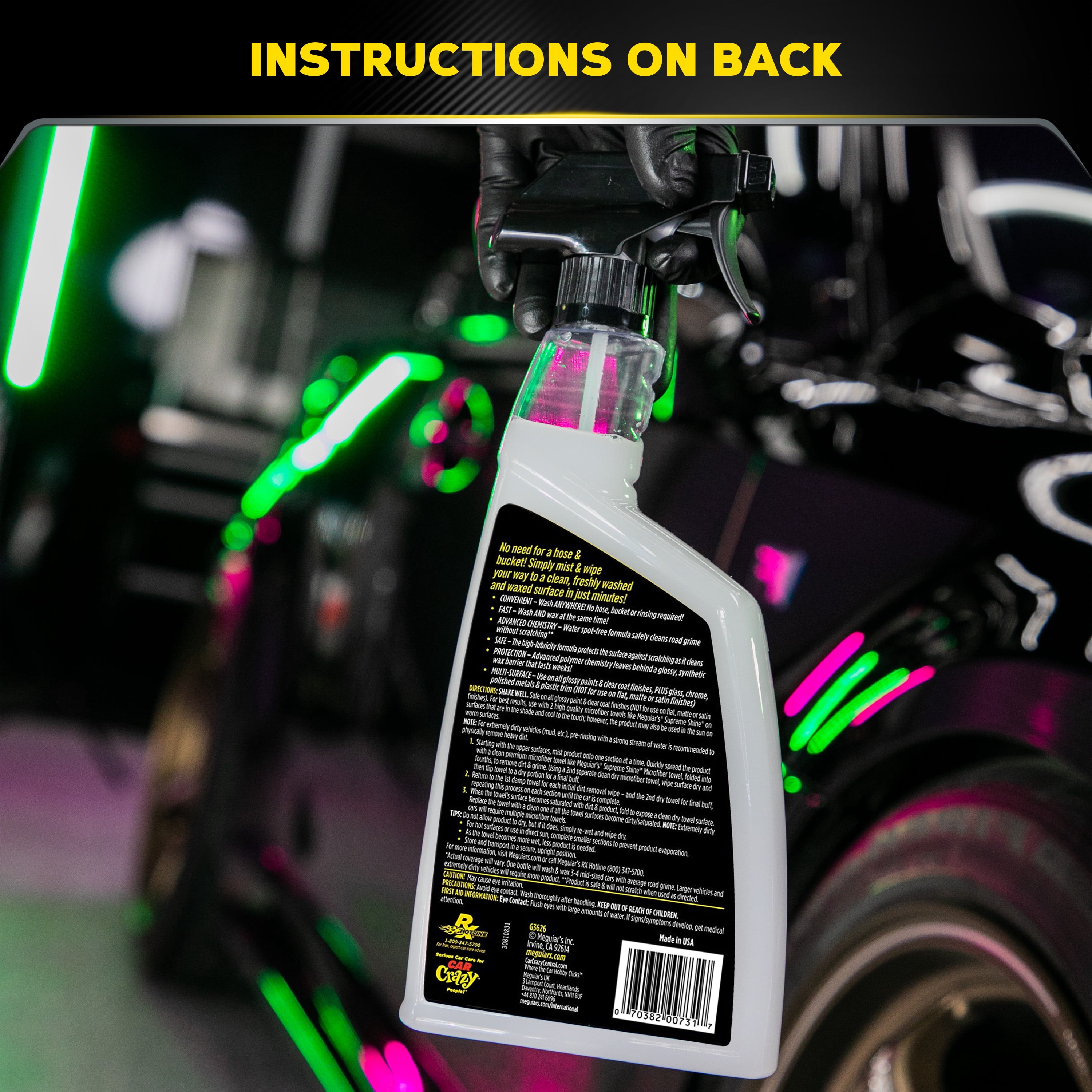 Meguiar's Ultimate Waterless Wash & Wax Spray, G3626, 26 oz