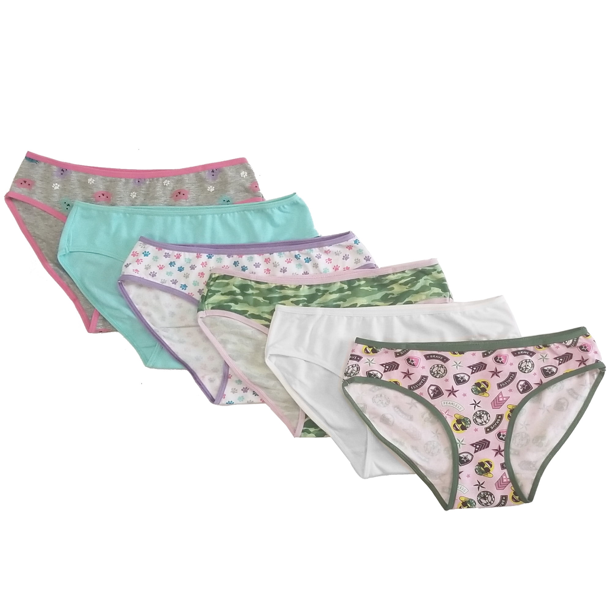 Popular Girls' Cotton Hipster Underwear Panty - 6 pack - Walmart.com