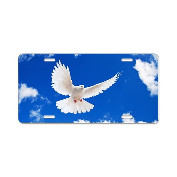 CafePress - Purity Dove - Aluminum License Plate, Front License Plate, Vanity Tag