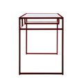 thumbnail image 4 of GZXS Modern Minimalist Writing Desk with Clear Glass Top, Metal Sled Base & Wood Shelf - 48" Rectangular Computer Desk for Home Office, Study, Bedroom (Red Frame), 4 of 8