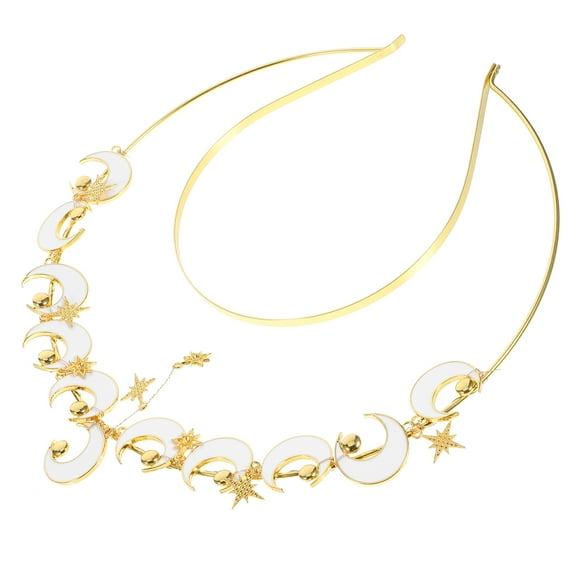 MLINS  Moon Tiara Hair Toppers Head Bands Bridal Accessories Women's Bride