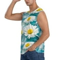 thumbnail image 3 of Fotbe Men's Daisy Flowers Print Men's Sleeveless Muscle Tank Tops Casual T-Shirts for Gym Workout Beach-Medium, 3 of 8