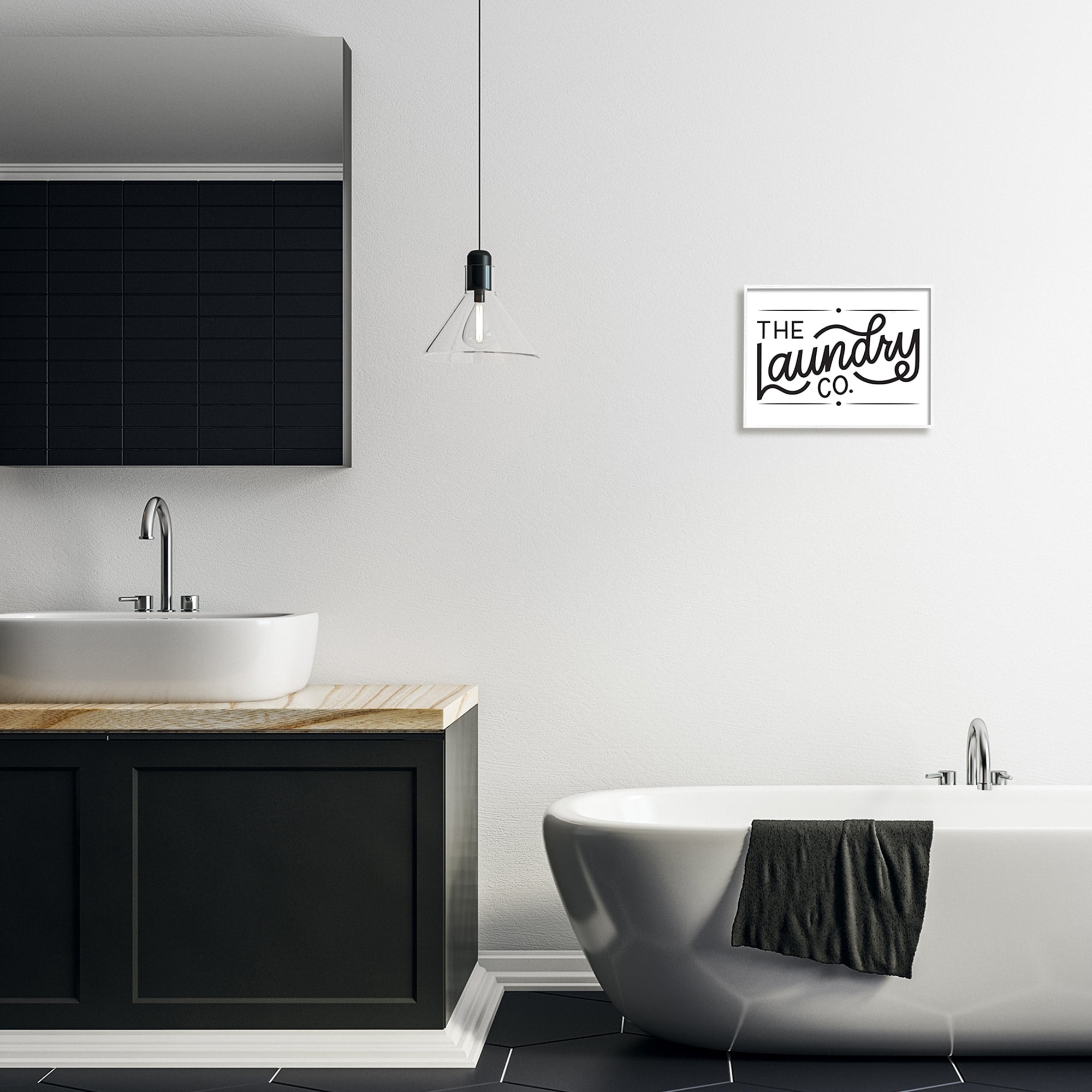 Stupell Industries Laundry Co. Bold Cursive Typography Sign,14 x 11, Design by Jalynn Heerdt