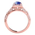 thumbnail image 3 of Mauli Jewels Rings for Women 1.15 Carat Diamond And Sapphire Ring 4-prong 14k Rose Gold, 3 of 6