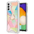 thumbnail image 4 of For Samsung Galaxy S24 5G Fashion Design Pattern Hybrid Ring Kickstand Bling Diamond Hard PC TPU Protective Phone Case Cover by Xpression - Purple Marble Rhombic, 4 of 9