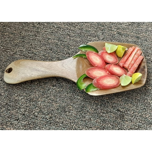 India Meets India Acacia Wooden Serving Tray [Brown] Sizzling Pan Starter Serving Tray for Snacks/Dry Fruits/Candy/Hot & Cold Beverages Serveware Tray, Acacia Wooden Tray, 9 x 4 INCHES