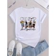 thumbnail image 2 of Camiseta para mujer, camiseta para mujer, camiseta básica, trajes simples de moda, camisetas de manga corta, camisetas de verano para deportesWomen's Fashion Casual T-Shirt with English Letter Print, 2 of 6
