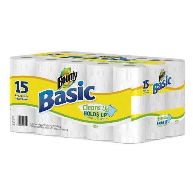Bounty Basic Paper Towels, 15 Rolls