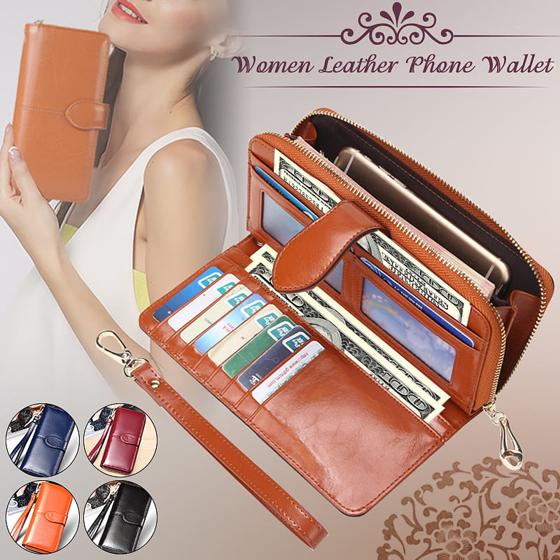 Sweet Pug Leather Large Long Zipper Clutch Women Wallet Clip Phone Passport Checkbook Card Holder 
