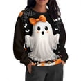 thumbnail image 4 of Yteetum Oversize Sweatshirts for Women Halloween Cute Ghost Graphic Print Crewneck Pullover Fleece Sweatshirts Tops Womens Casual Ghost Print Round Neck Loose Sport Long Sleeve Hoodless Sweatshirts, 4 of 9