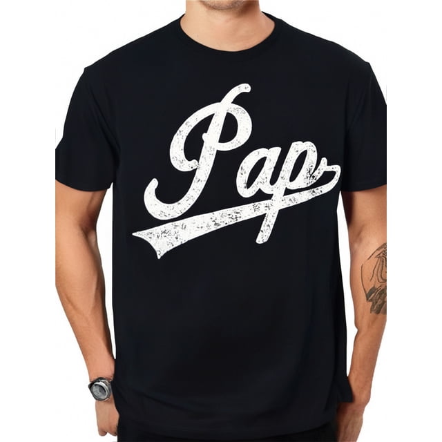 Pap Vintage Retro Style Father’s day gift for Pap Grandpa T-Shirt, 100% Cotton, Halloween Thanksgiving Christmas Gift for Men Women Family Friends, Black Tee For Adult, Men, Women, Teen, Tee