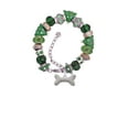 thumbnail image 2 of Silvertone Large Clear Crystal Dog Bone Green Christmas Bead Bracelet, 2 of 4