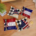 thumbnail image 5 of 4th of July Gnome Pillow Covers 16x16 Set of 4 Buffalo Plaid American Flag Stars and Stripes Patriotic Pillow Case God Bless America/Let Freedom Ring Pillows Decorative Cushion Cover for Home, 5 of 6