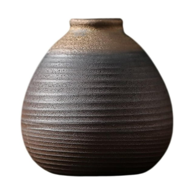 Jarrón de cerámica rústica jarrón decorativo bote de flores regalo ideal decoración del hogar arreglo para la mesa de estanterías de balcón entrada 7.8cmx8.3cm