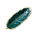 thumbnail image 1 of FlyFlise Leaf Plate Realistic Feather Tray Table Decoration Ceramic Jewelry, 1 of 8