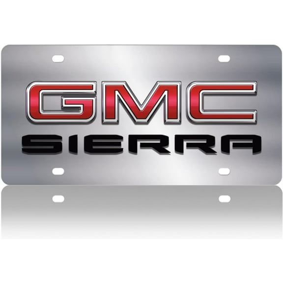 Eurosport Daytona- Compatible with -, 2019- Current GMC Sierra Badge -Stainless Steel License Plate