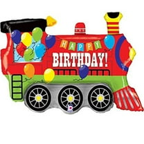 Burton & Burton Birthday Party Train Engine Shape Toy Foil Balloon, Multicolor, 37" (7793936)