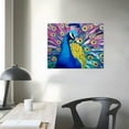 thumbnail image 3 of ONETECH Canvas Wall Art Proud Peacock Pictures Wall Decor Abstract Bird Painting Prints Framed Artwork Decor for Living Dining Room Bedroom Bathroom, 3 of 4