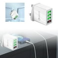 thumbnail image 1 of 5V 3.1A Smart Digital Display USB Charger, 3-Port Fast Charging Adapter for Smartphones/Tablets, Compact Portable, 1 of 5